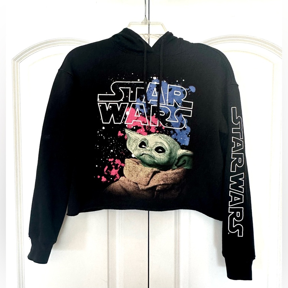 Star Wars Cropped Yoda Hoodie size XS